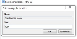 Registry - Iconcache Wert einstellen