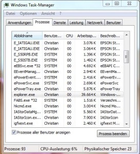 Task Manager Prozesse