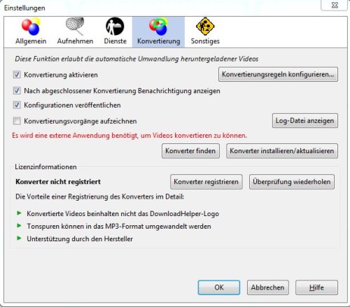 ConverterHelper Installieren