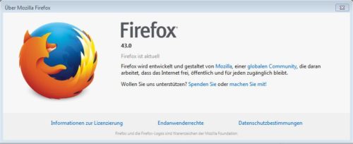 Firefox - veraltete Version wird als aktuell angezeigt